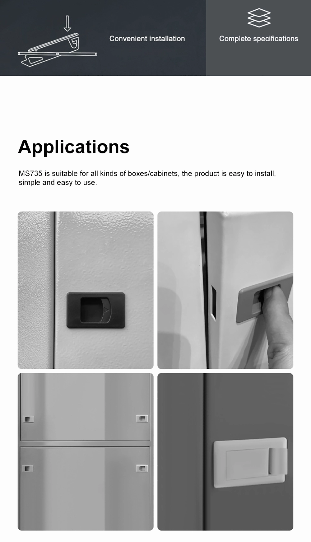 Plastic Concealed Latch Lock For Side Panel